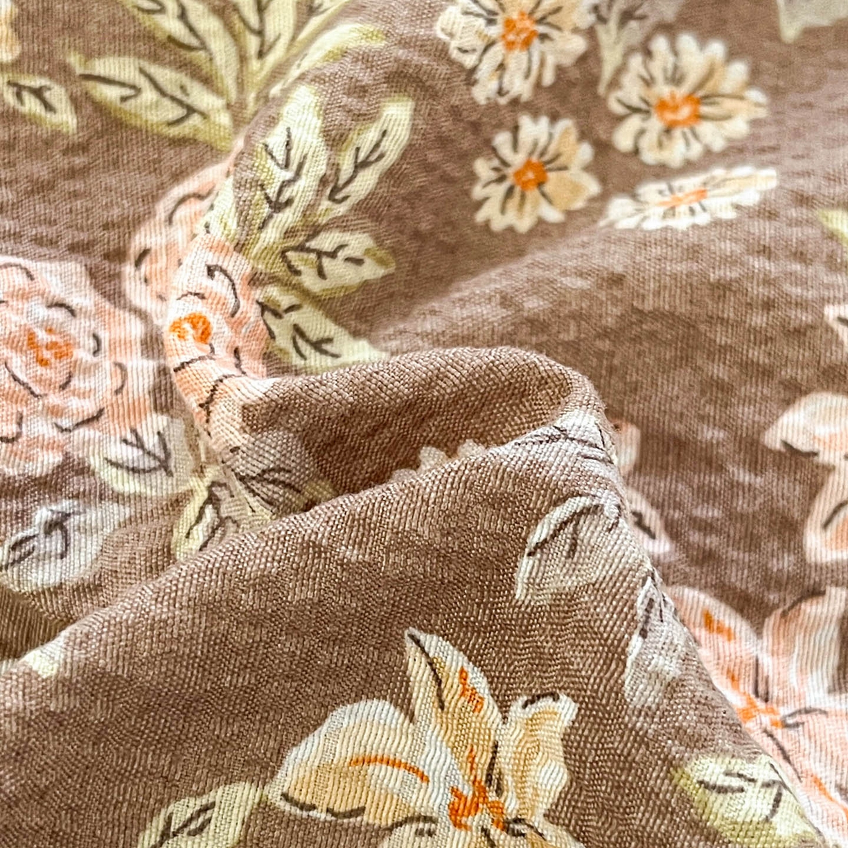 91家纺网 家纺一手货源 找家纺 蓝极人 2026新款泡泡纱印花床笠 CL桔园