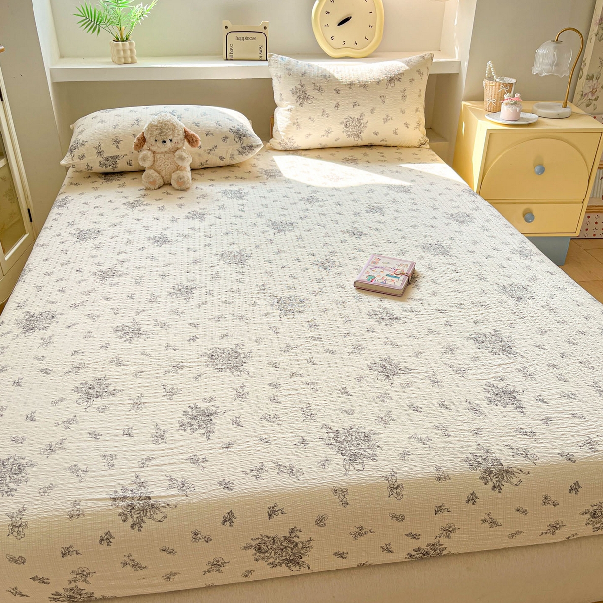 91家纺网 家纺一手货源 找家纺 蓝极人 2026新款泡泡纱印花床笠 CL南洋