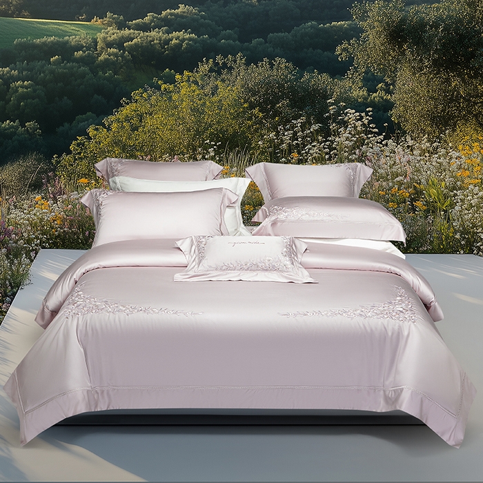 91家纺网 家纺一手货源 找家纺 （总）诗黛尔 2026春夏新品天丝刺绣四件套若水伊人系列