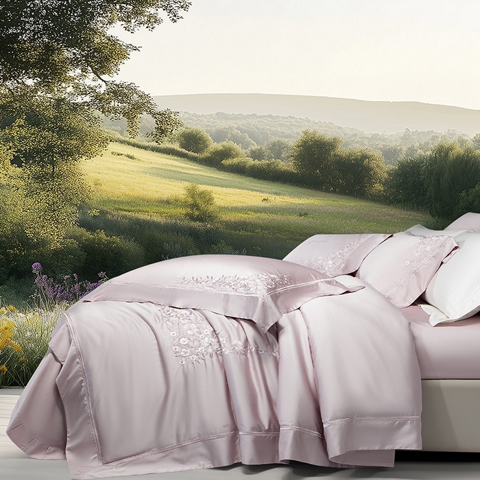 91家纺网 家纺一手货源 找家纺 （总）诗黛尔 2026春夏新品天丝刺绣四件套若水伊人系列