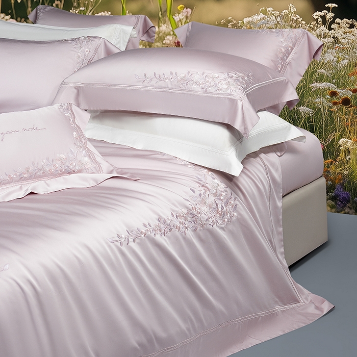 91家纺网 家纺一手货源 找家纺 （总）诗黛尔 2026春夏新品天丝刺绣四件套若水伊人系列