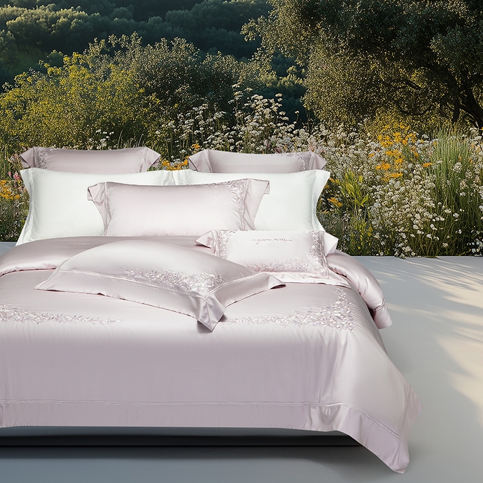 91家纺网 家纺一手货源 找家纺 （总）诗黛尔 2026春夏新款提花长绒棉拼接刺绣四件套格蕾丝系列（会员-20）