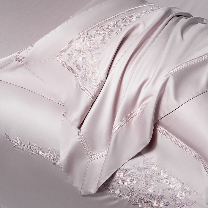 91家纺网 家纺一手货源 找家纺 诗黛尔 2026春夏新品天丝刺绣四件套若水伊人系列 若水伊人-淡雅紫