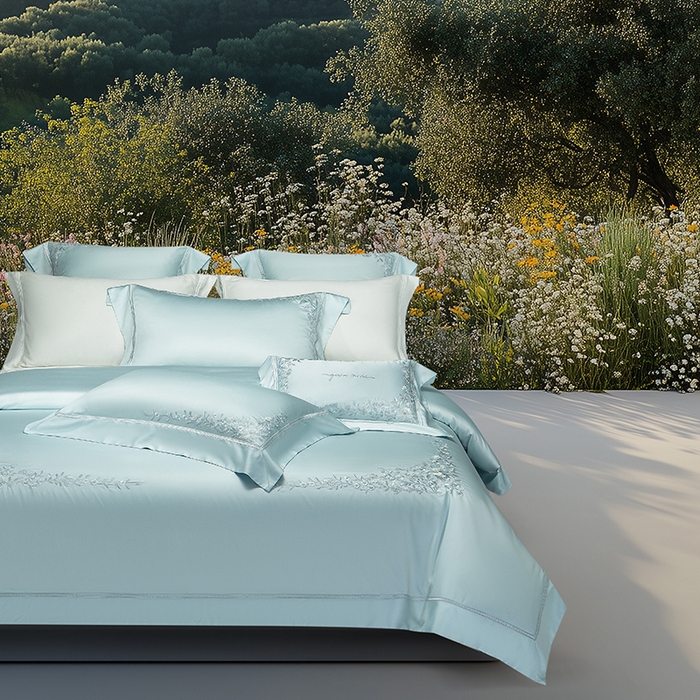 诗黛尔 2026春夏新品天丝刺绣四件套若水伊人系列 若水伊人-水晶兰