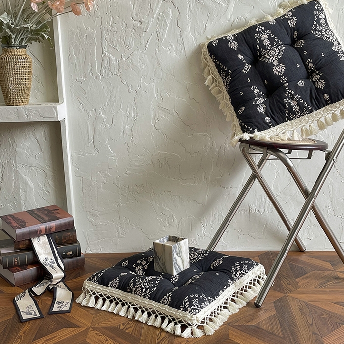 91家纺网 家纺一手货源 找家纺 （总）座享家 2026新款竹节麻流苏坐垫椅子垫