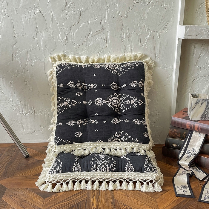 91家纺网 家纺一手货源 找家纺 （总）座享家 2026新款竹节麻流苏坐垫椅子垫