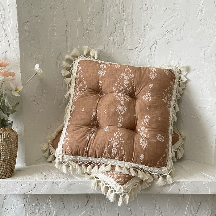 91家纺网 家纺一手货源 找家纺 （总）座享家 2026新款竹节麻流苏坐垫椅子垫