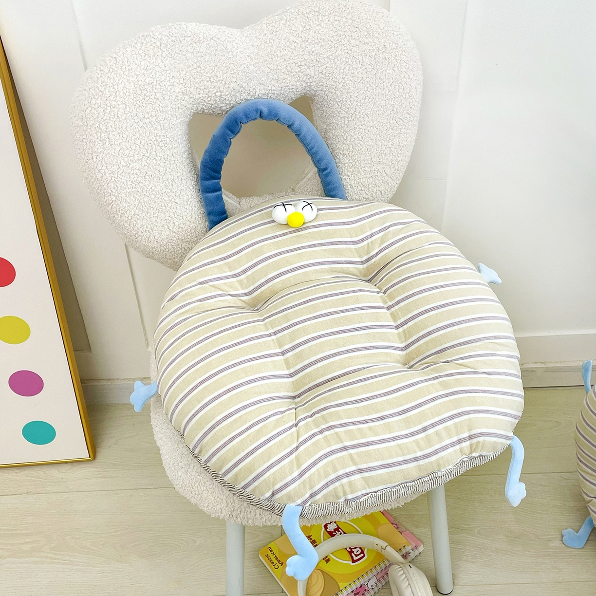 91家纺网 家纺一手货源 找家纺 座享家 2026新款多巴胺春夏两用蒲团 蒲团咖