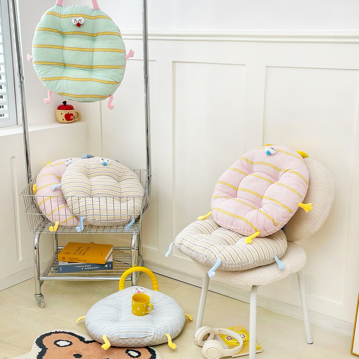 91家纺网 家纺一手货源 找家纺 座享家 2026新款多巴胺春夏两用蒲团 组合图