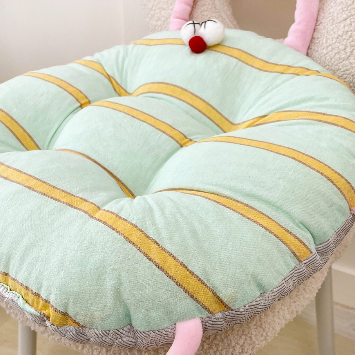 91家纺网 家纺一手货源 找家纺 座享家 2026新款多巴胺春夏两用蒲团 蒲团绿