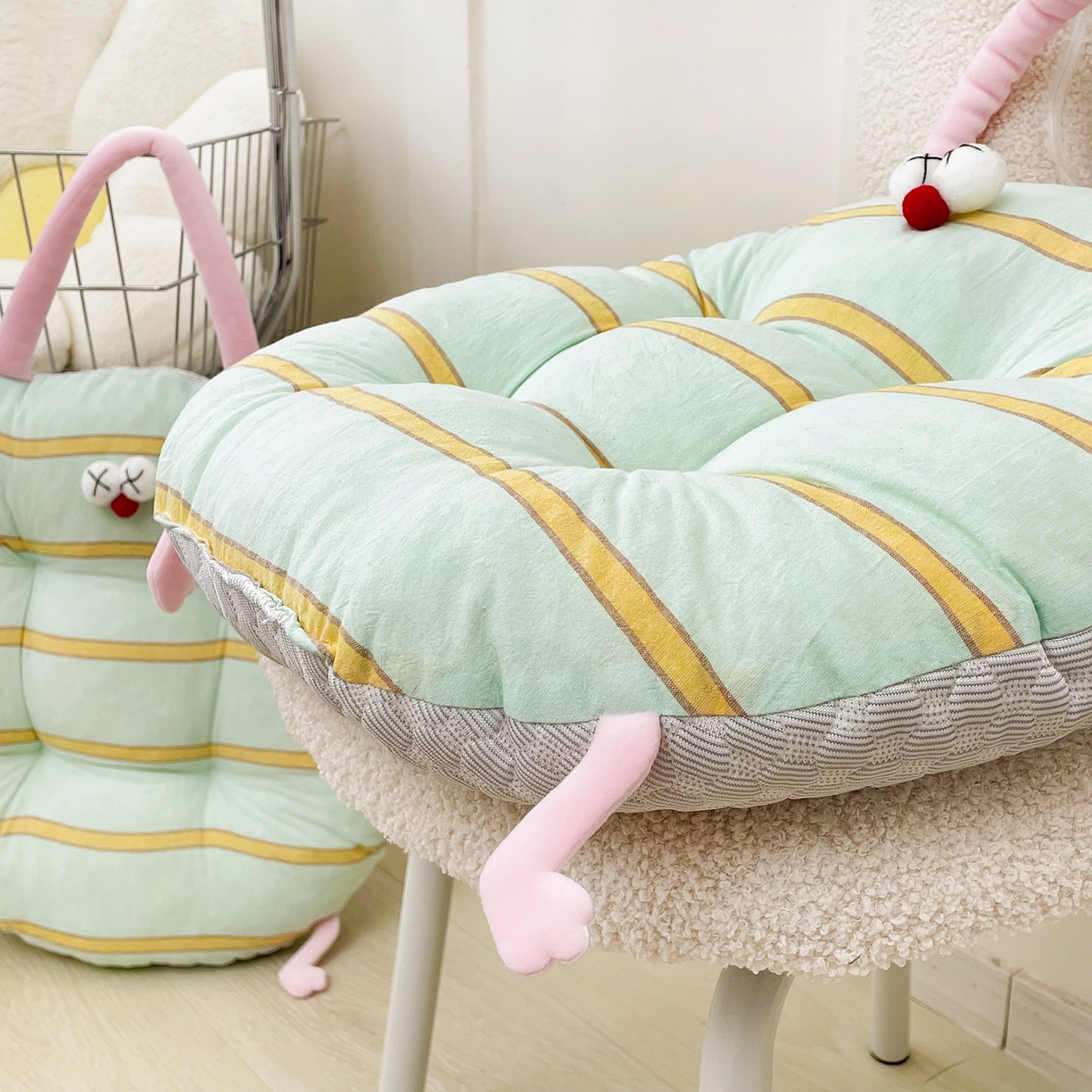 91家纺网 家纺一手货源 找家纺 座享家 2026新款多巴胺春夏两用蒲团 蒲团绿