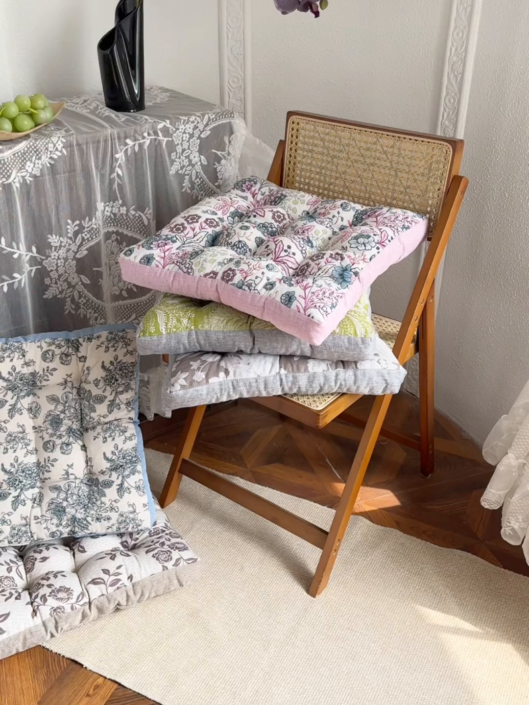 91家纺网 家纺一手货源 找家纺 （总）座享家 2026新款棉麻碎花面包垫坐垫椅垫