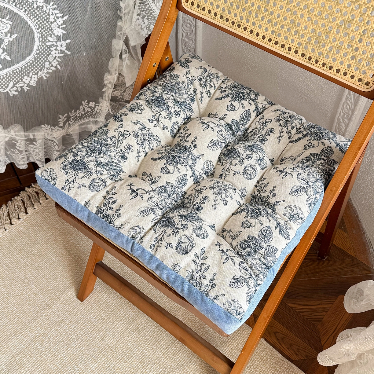 91家纺网 家纺一手货源 找家纺 （总）座享家 2026新款棉麻碎花面包垫坐垫椅垫