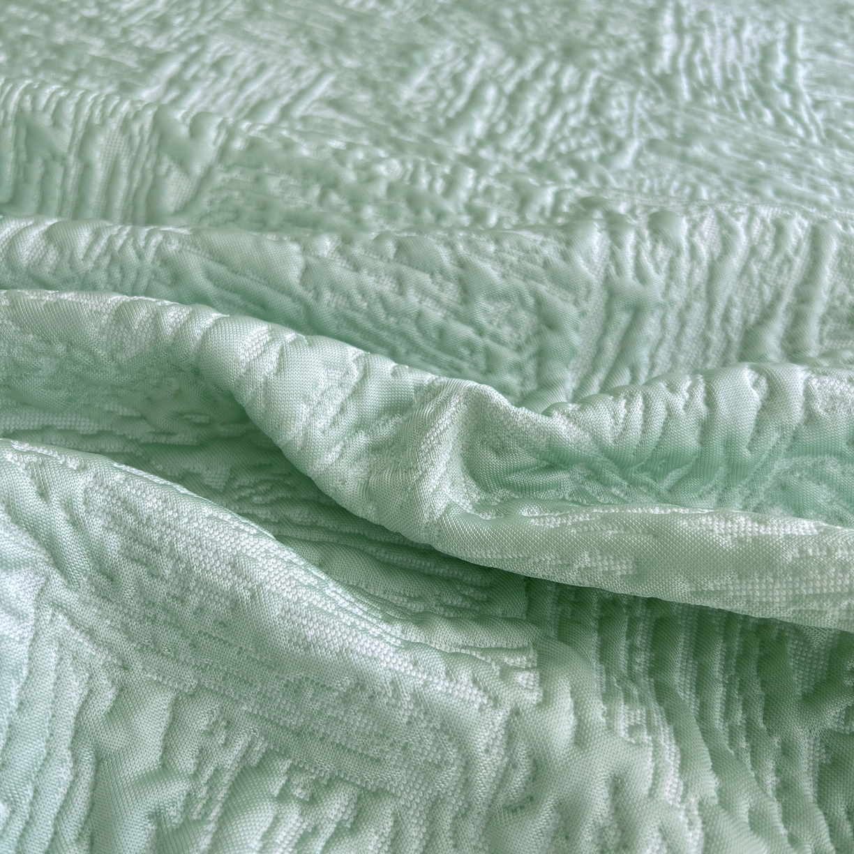 91家纺网 家纺一手货源 找家纺 能好家纺 2026新款高分子PE冰豆豆凉席床笠款 轻奢绿