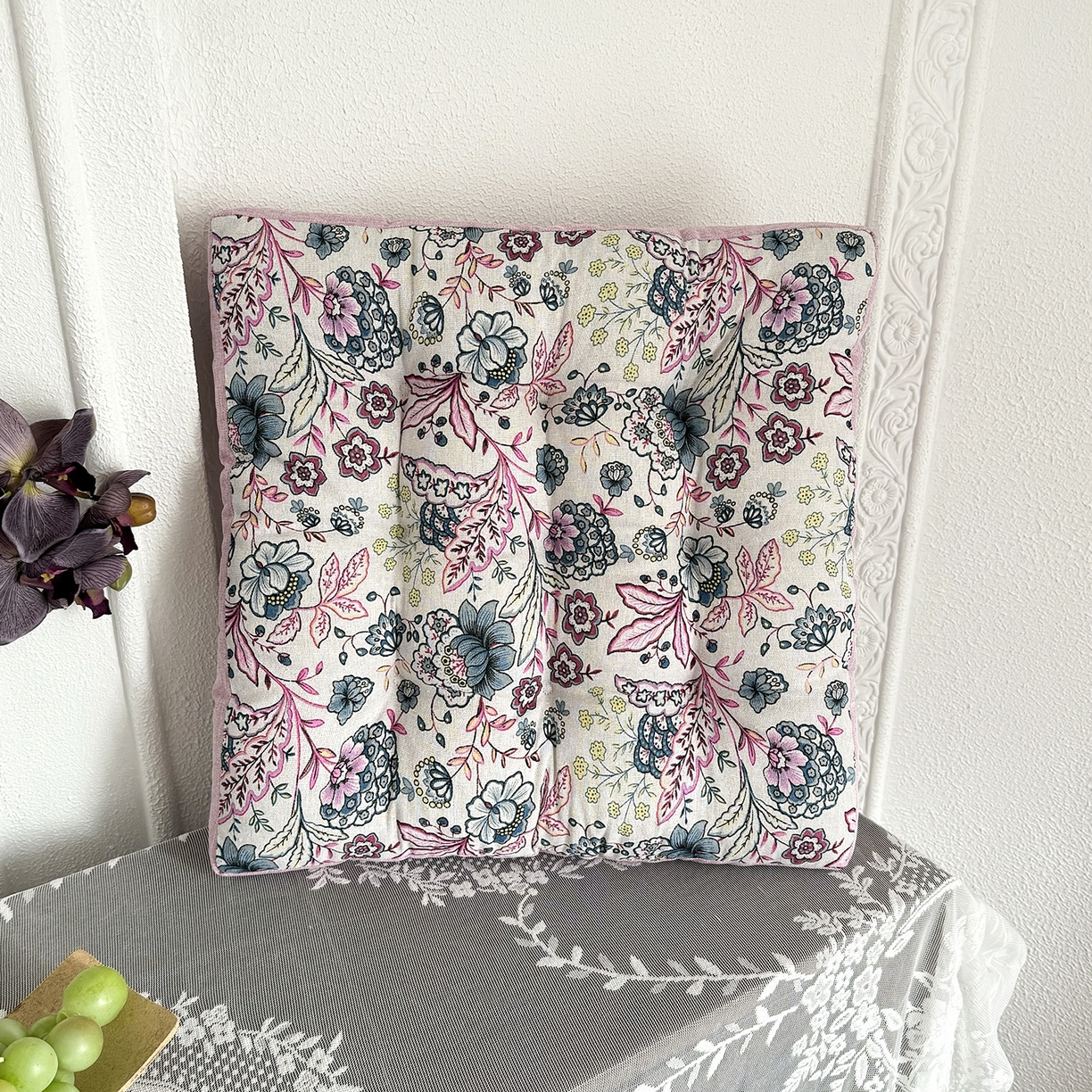 91家纺网 家纺一手货源 找家纺 （总）座享家 2026新款棉麻碎花面包垫坐垫椅垫