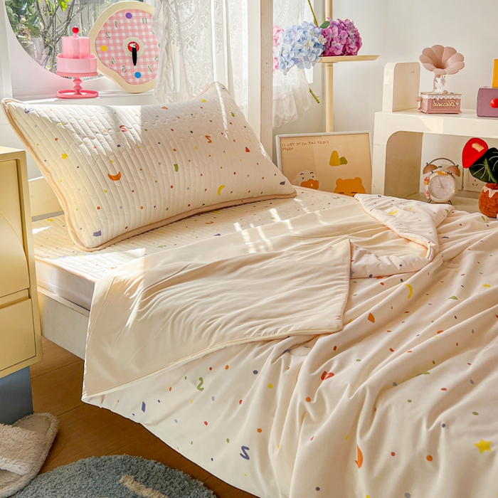 91家纺网 家纺一手货源 找家纺 （总）卡普二店 2026新款A类锦氨凉感印花夏被四件套床盖凉席款--三件套