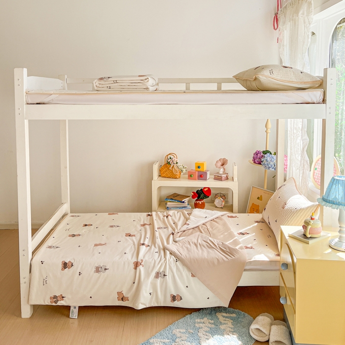 91家纺网 家纺一手货源 找家纺 卡普二店 2026新款A类锦氨凉感印花夏被四件套床盖凉席款--三件套 奶咖萌宠