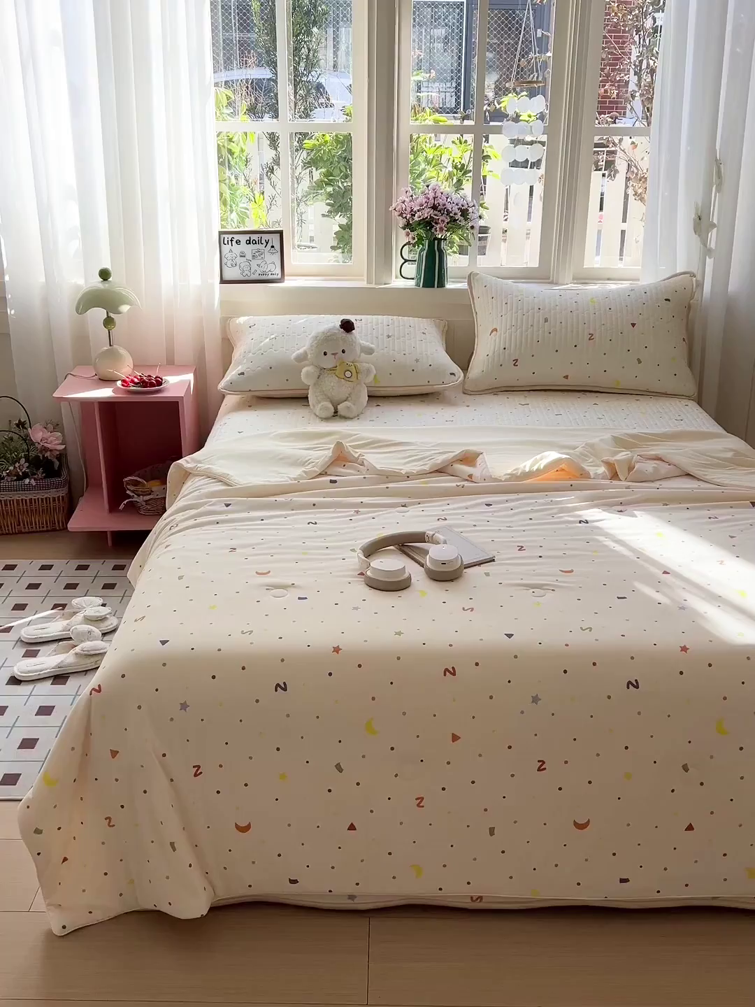 91家纺网 家纺一手货源 找家纺 卡普二店 2026新款A类锦氨凉感印花夏被四件套床盖凉席款--四件套 幻彩星月