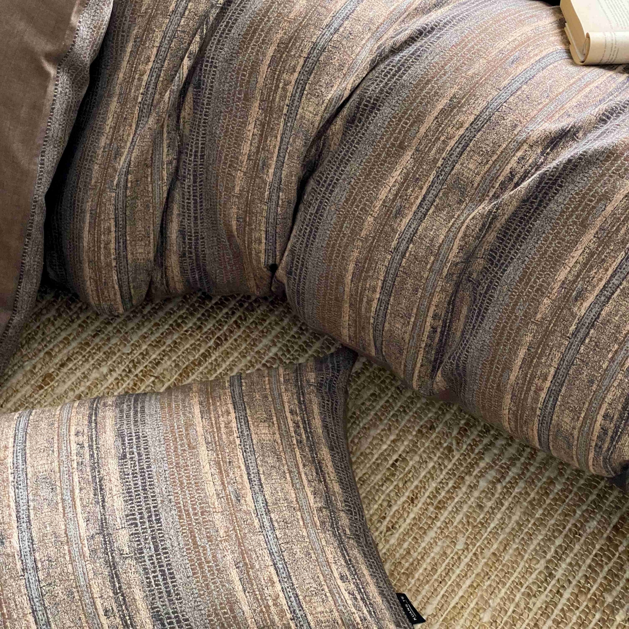 91家纺网 家纺一手货源 找家纺 旷野 2026新款复古风全棉纯棉色织提花双层纱四件套 墨染