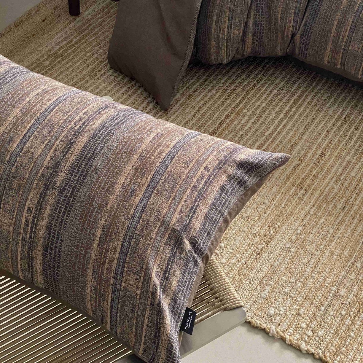 91家纺网 家纺一手货源 找家纺 旷野 2026新款复古风全棉纯棉色织提花双层纱四件套 墨染