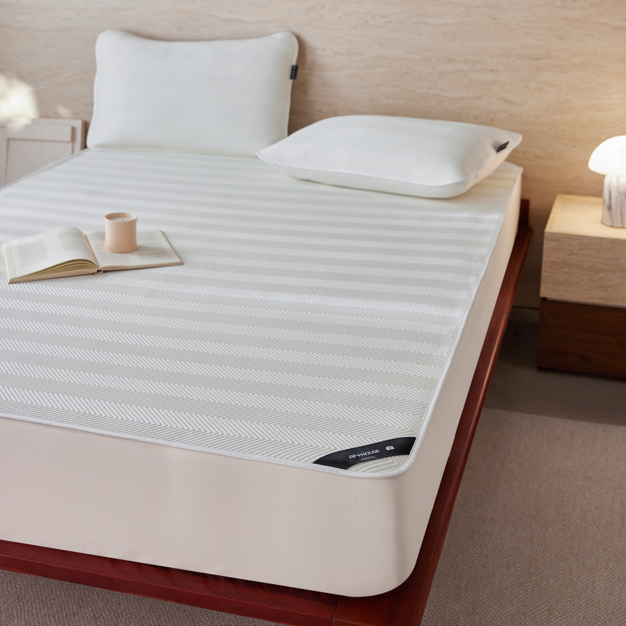 91家纺网 家纺一手货源 找家纺 （总）三味舒屋 2026新款织序系列提花冷感冰豆豆席床笠款软席席子