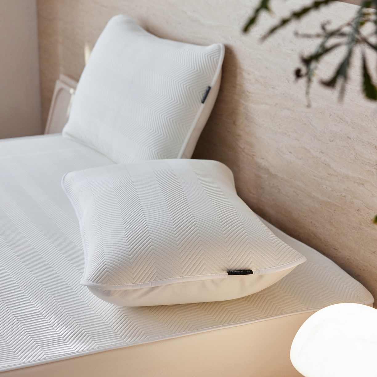 91家纺网 家纺一手货源 找家纺 三味舒屋 2026新款织序系列提花冷感冰豆豆席床笠款软席席子 织序本白