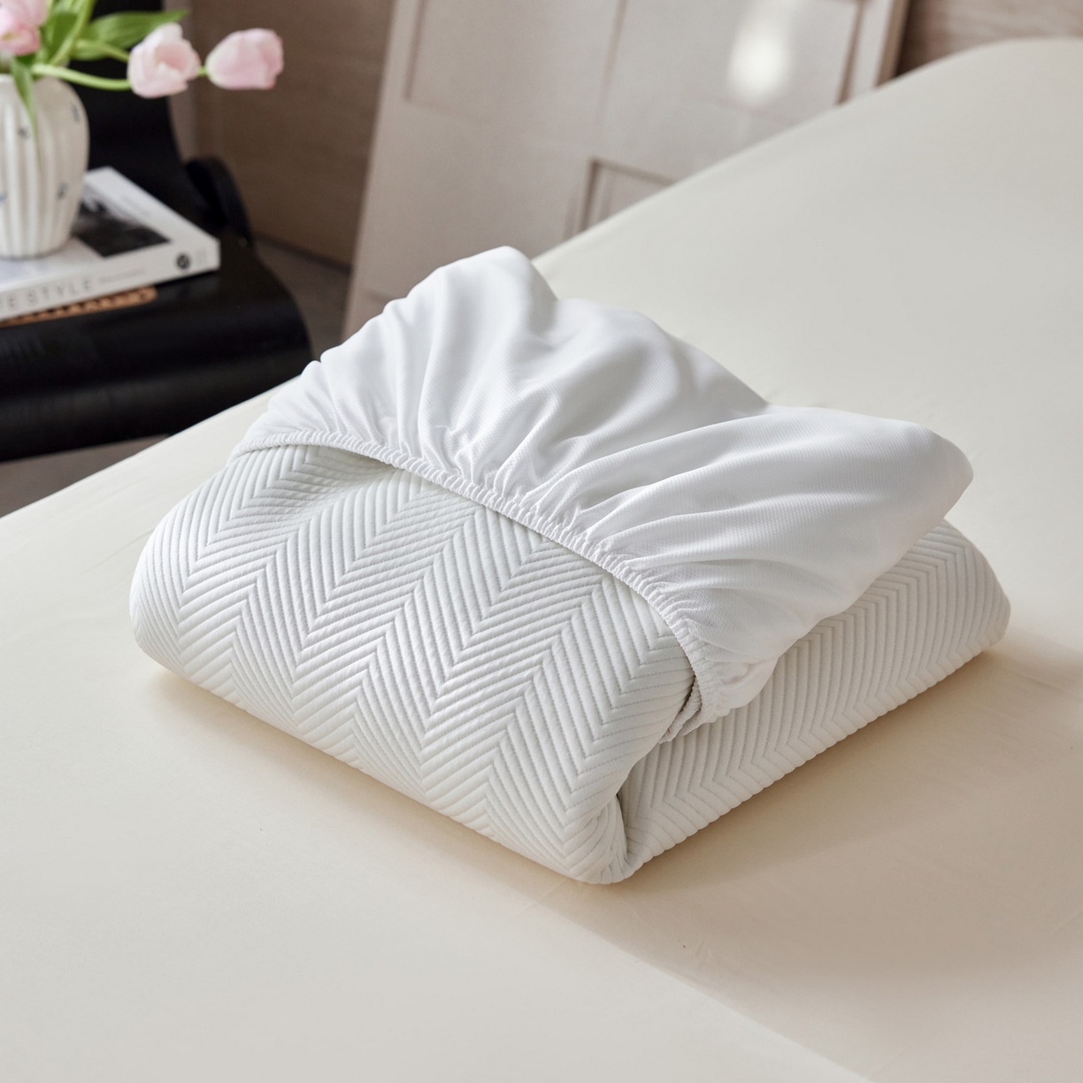 91家纺网 家纺一手货源 找家纺 （总）三味舒屋 2026新款织序系列提花冷感冰豆豆席床笠款软席席子