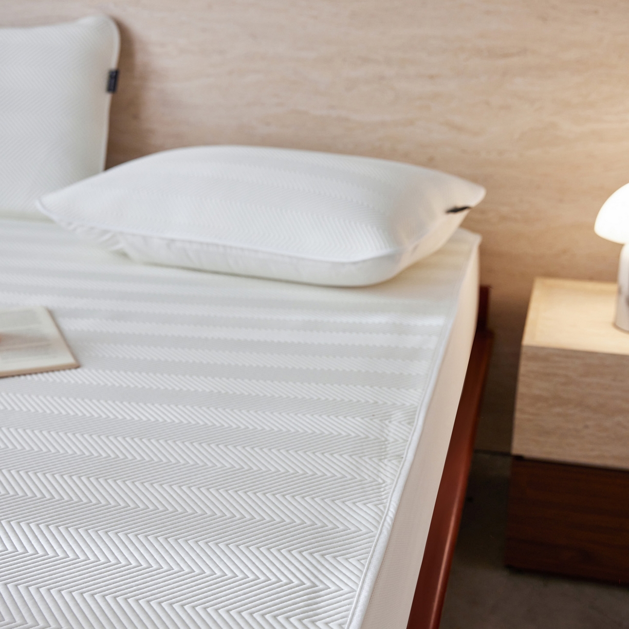 91家纺网 家纺一手货源 找家纺 三味舒屋 2026新款织序系列提花冷感冰豆豆席床笠款软席席子 织序本白