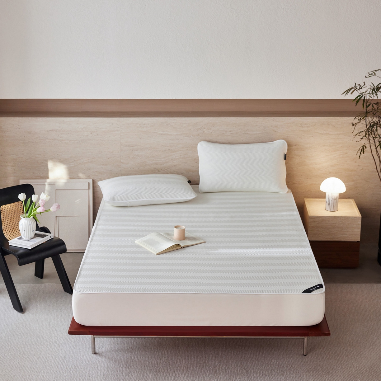 91家纺网 家纺一手货源 找家纺 （总）三味舒屋 2026新款织序系列提花冷感冰豆豆席床笠款软席席子