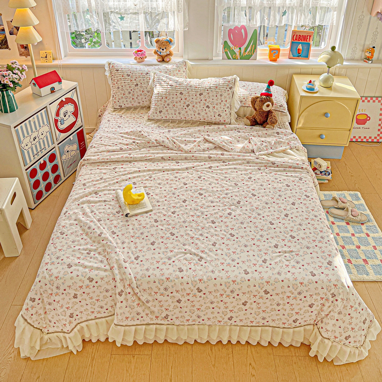 91家纺网 家纺一手货源 找家纺 （总）富米莱单品馆 2026新款高奢维密花边冰肤格凉感夏凉被床盖夏被四件套