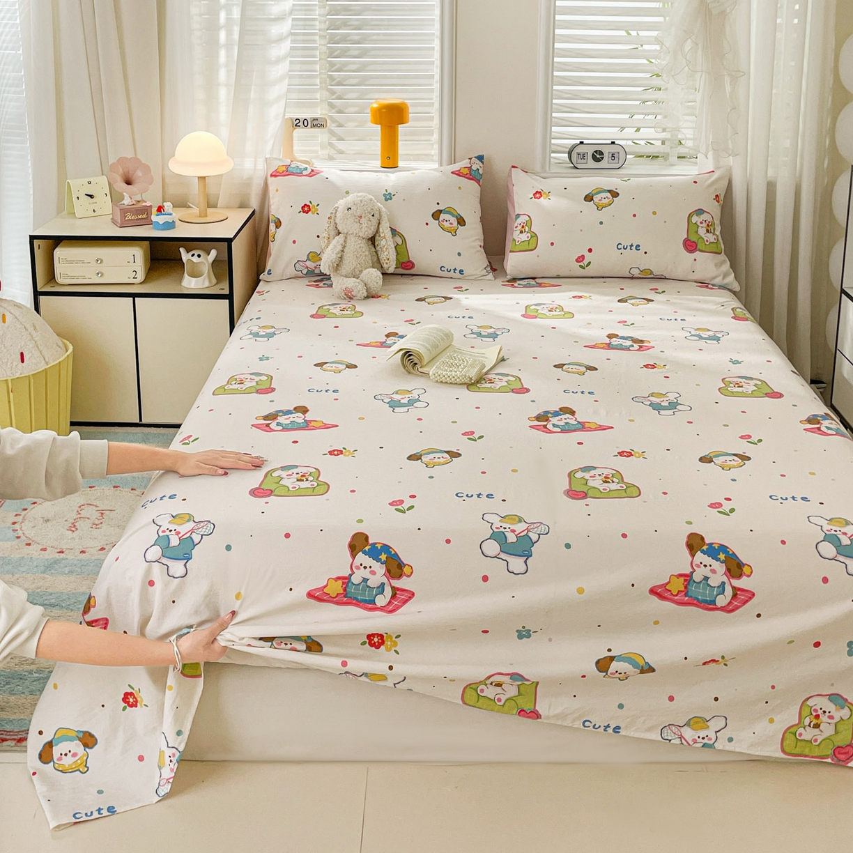 91家纺网 家纺一手货源 找家纺 （总）纽缦家纺 2026新款A类105g四件套古法水洗棉单床单床单单件