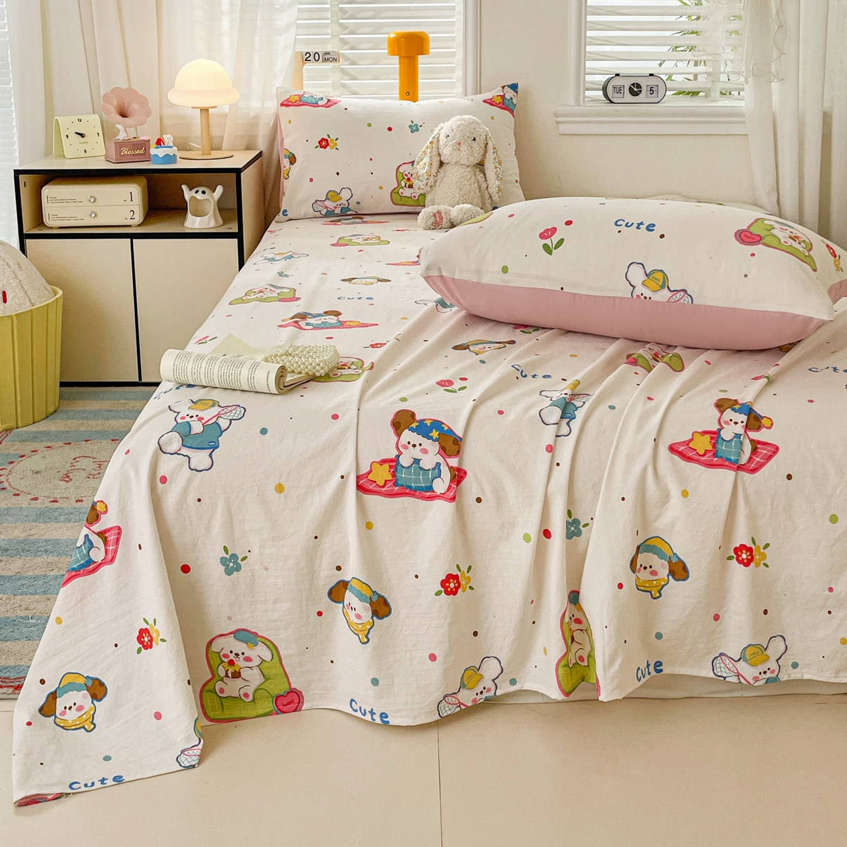 91家纺网 家纺一手货源 找家纺 （总）纽缦家纺 2026新款A类105g四件套古法水洗棉单床单床单单件