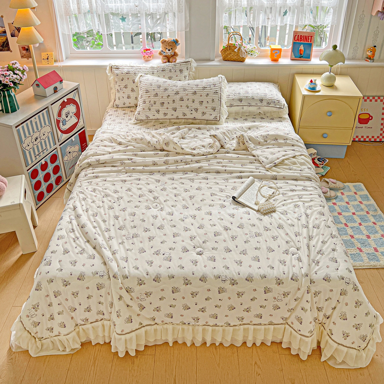 91家纺网 家纺一手货源 找家纺 （总）富米莱单品馆 2026新款高奢维密花边冰肤格凉感夏凉被床盖夏被四件套