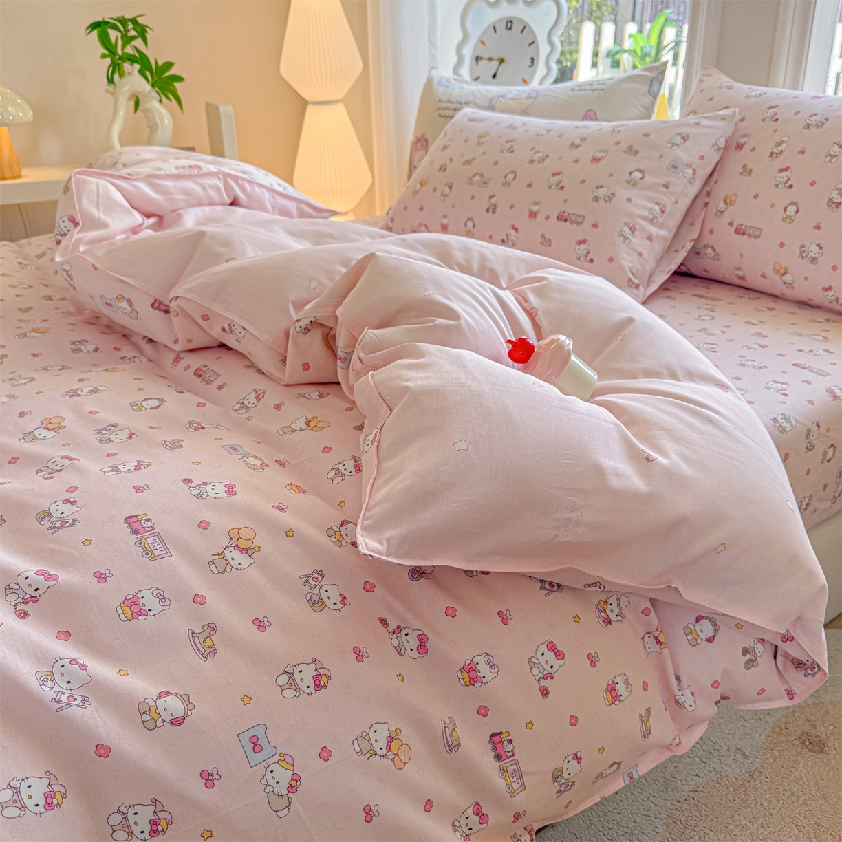 91家纺网 家纺一手货源 找家纺 女子家纺 2026新款全棉印花四件套系列 呆萌乐园