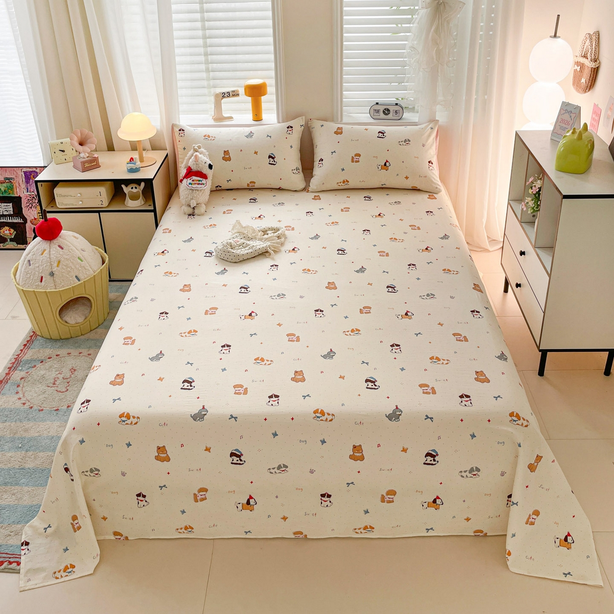 91家纺网 家纺一手货源 找家纺 （总）纽缦家纺 2026新款A类105g四件套古法水洗棉单床单床单单件