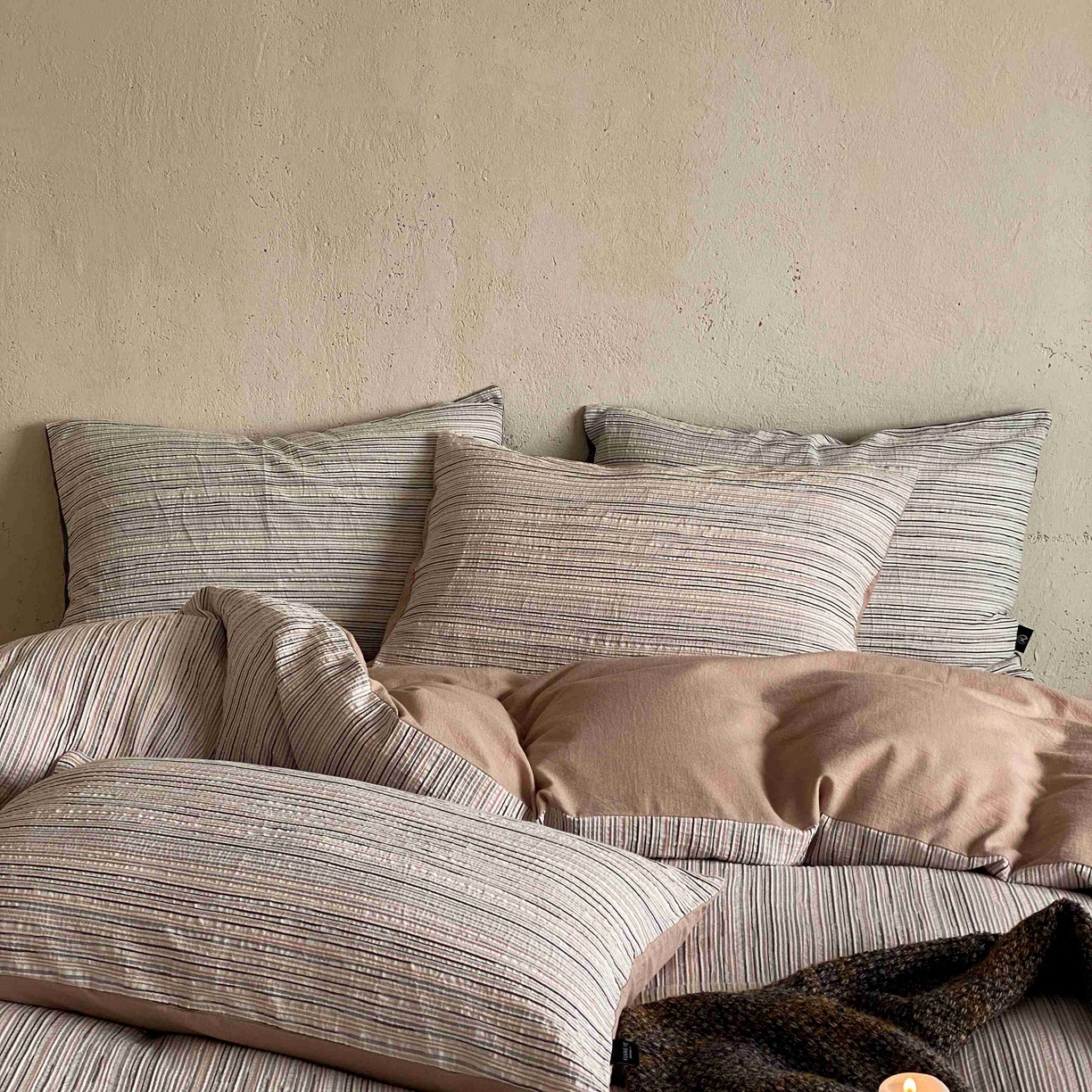 91家纺网 家纺一手货源 找家纺 （总）旷野 2026新款棉麻侘寂风肌理感提花四件套-森川