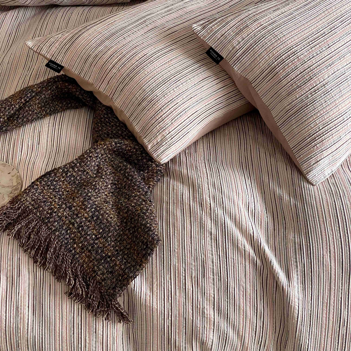 91家纺网 家纺一手货源 找家纺 （总）旷野 2026新款棉麻侘寂风肌理感提花四件套-森川