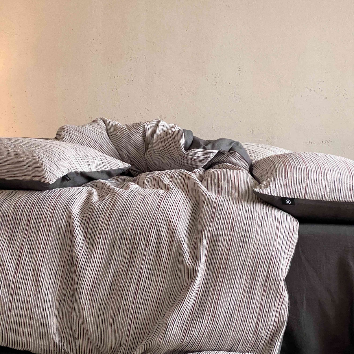 91家纺网 家纺一手货源 找家纺 旷野 2026新款棉麻侘寂风肌理感提花四件套-森川 森川-灰