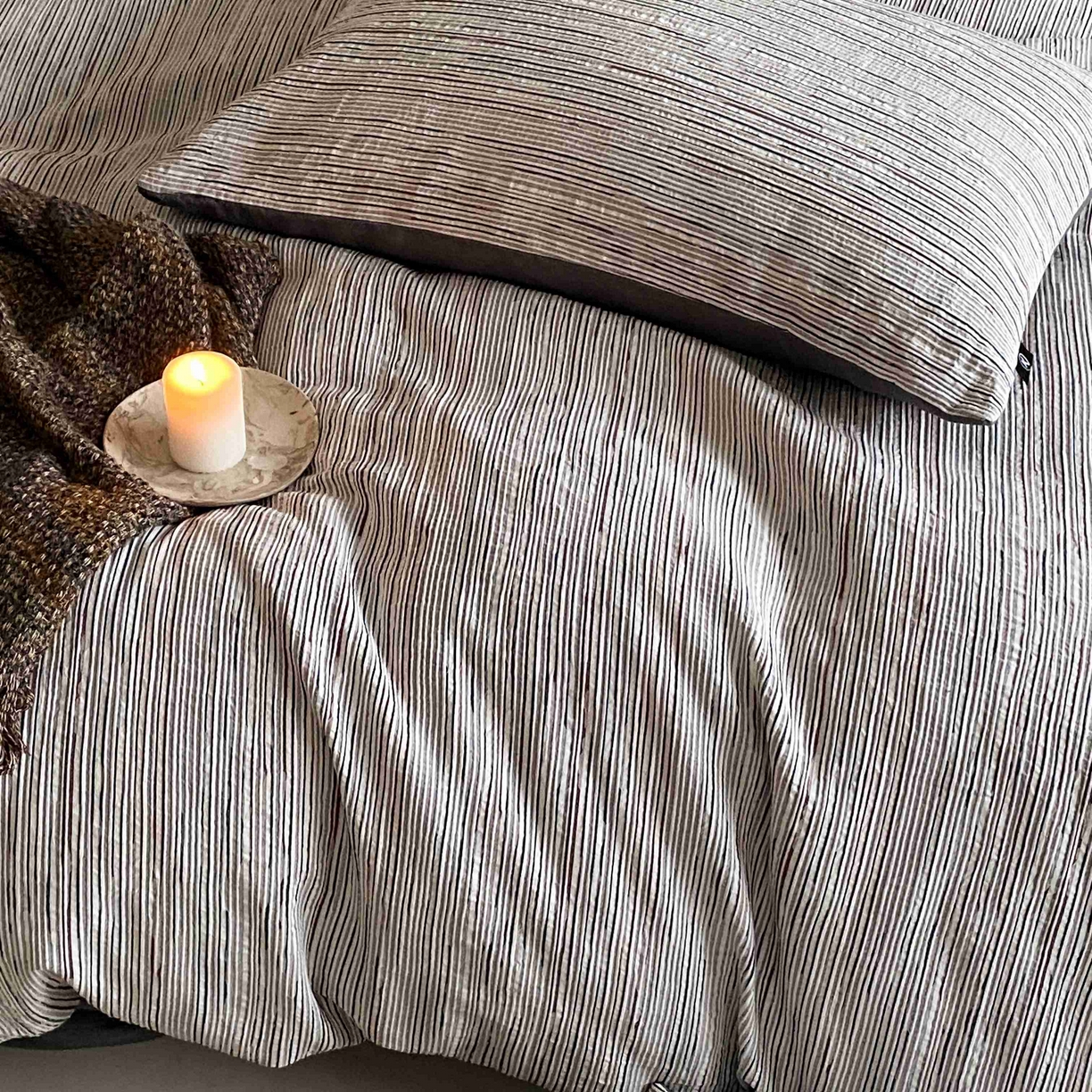 91家纺网 家纺一手货源 找家纺 旷野 2026新款棉麻侘寂风肌理感提花四件套-森川 森川-灰