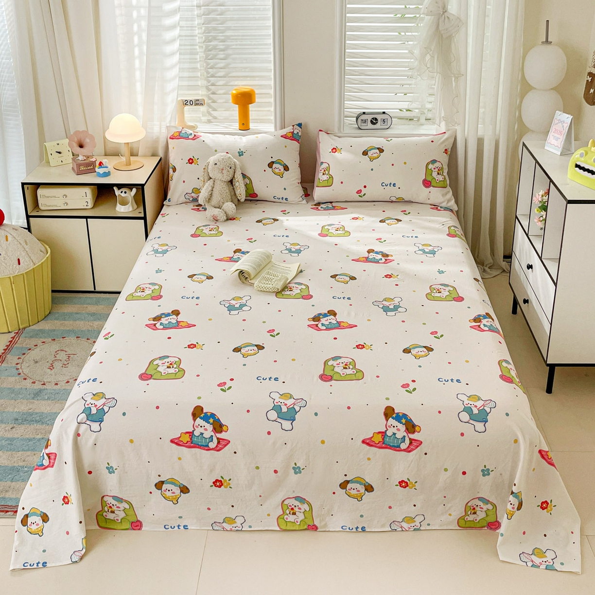 91家纺网 家纺一手货源 找家纺 （总）纽缦家纺 2026新款A类105g四件套古法水洗棉单床单床单单件