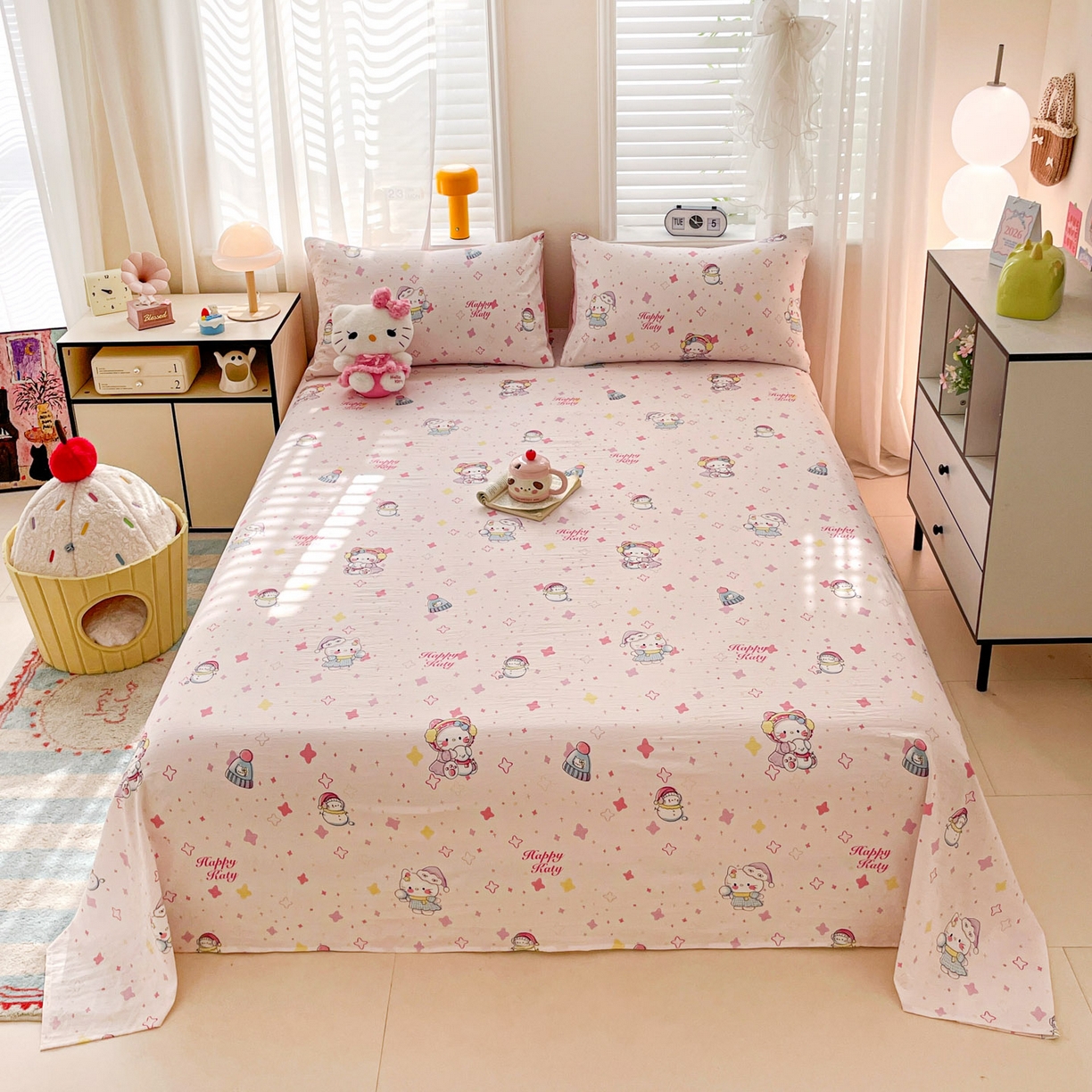 纽缦家纺 2026新款A类105g四件套古法水洗棉单床单床单单件 安娜