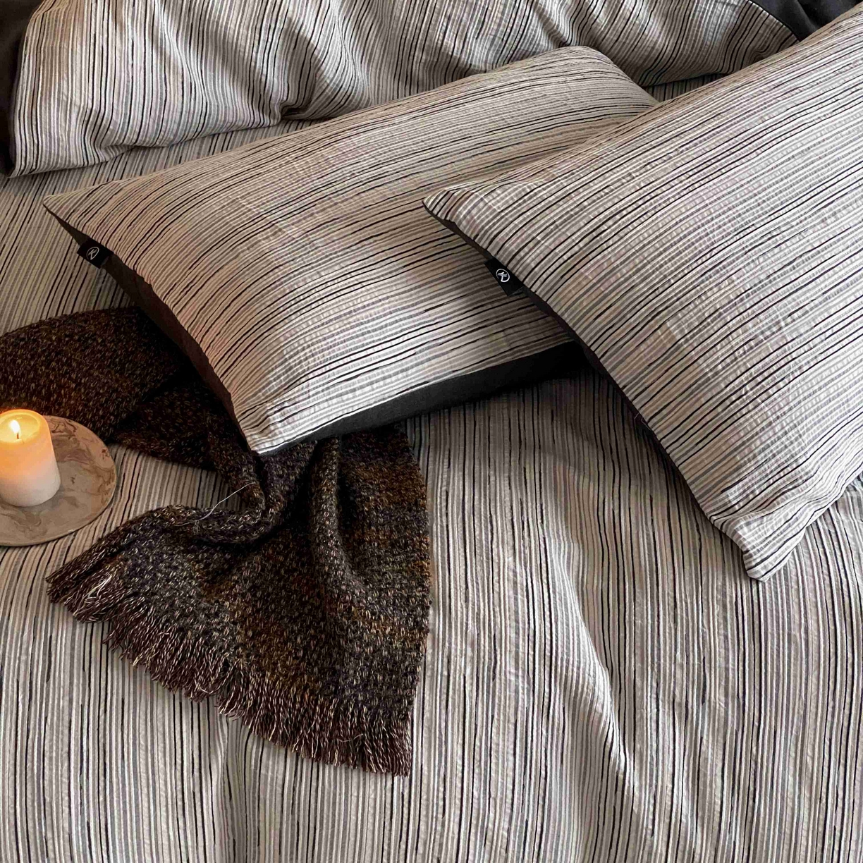 91家纺网 家纺一手货源 找家纺 旷野 2026新款棉麻侘寂风肌理感提花四件套-森川 森川-黑