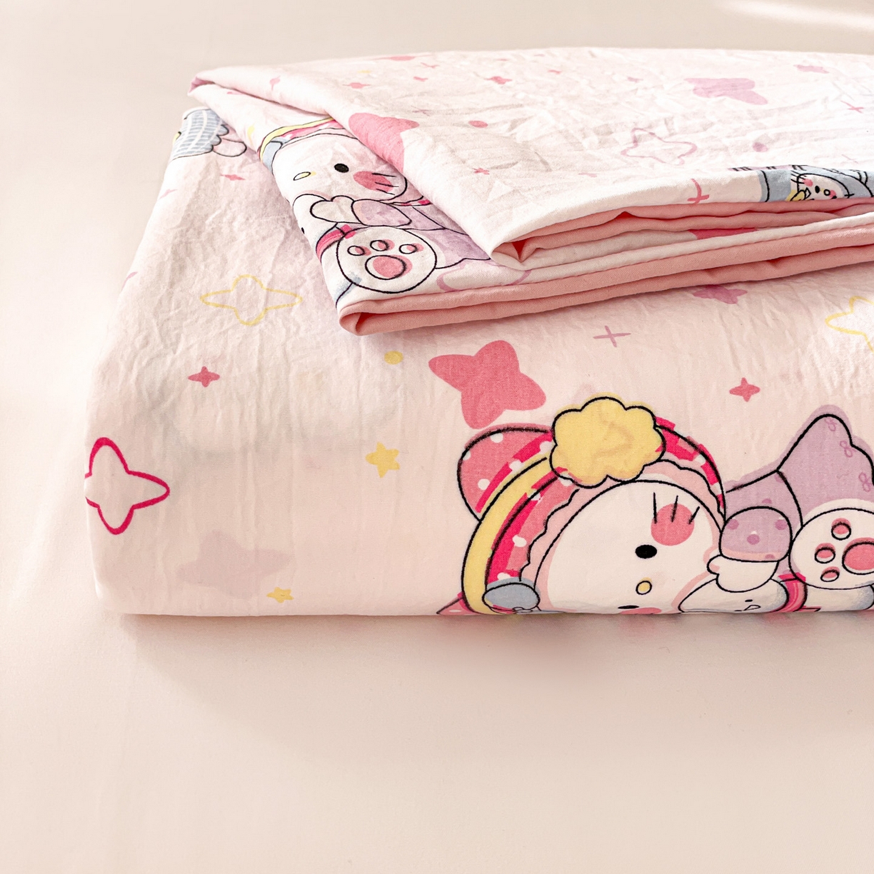 91家纺网 家纺一手货源 找家纺 纽缦家纺 2026新款A类105g四件套古法水洗棉单床单床单单件 安娜