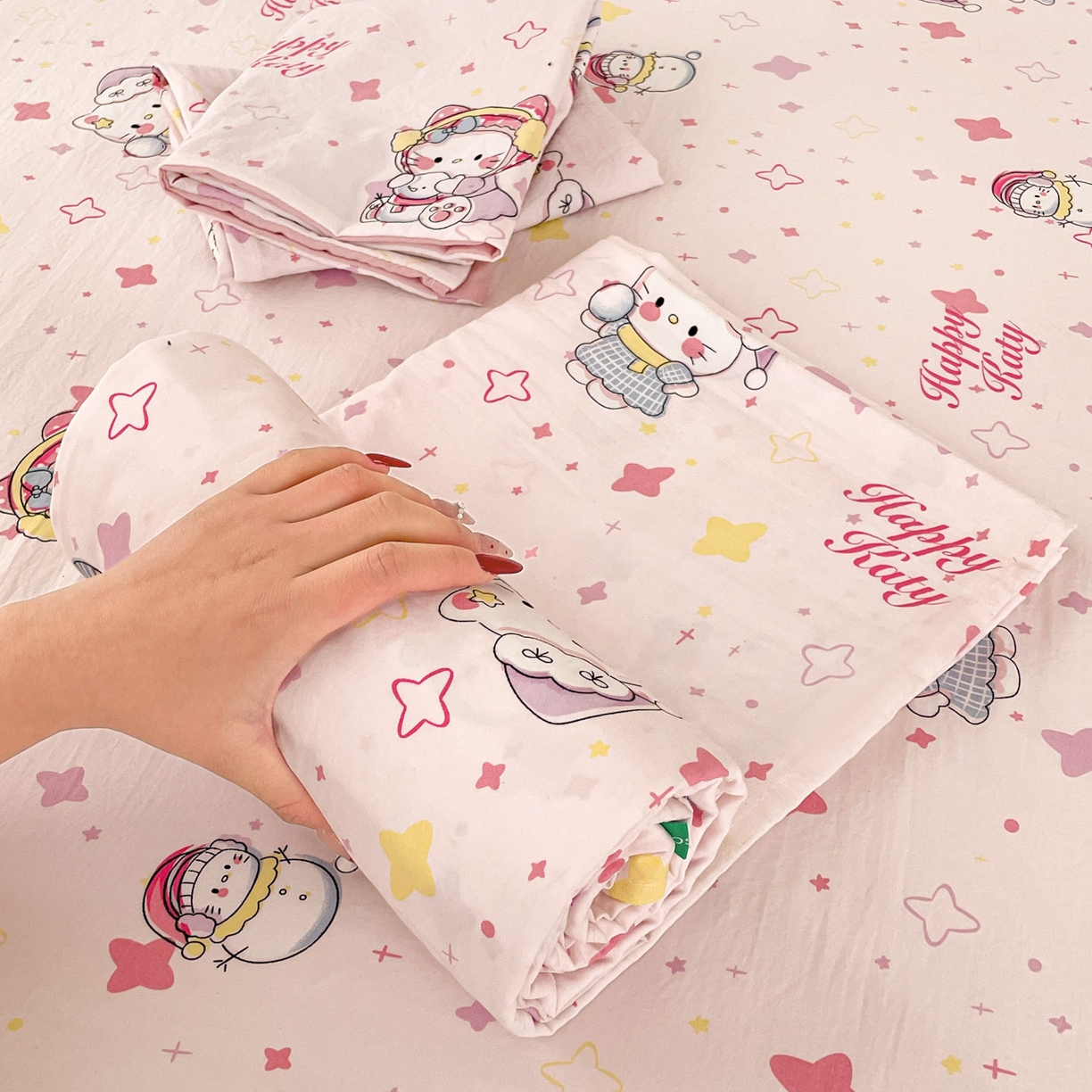 91家纺网 家纺一手货源 找家纺 纽缦家纺 2026新款A类105g四件套古法水洗棉单床单床单单件 安娜