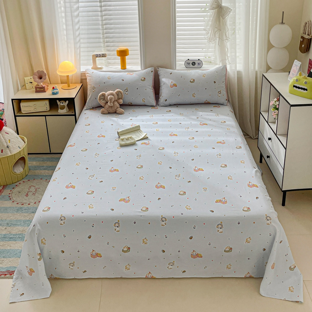 纽缦家纺 2026新款A类105g四件套古法水洗棉单床单床单单件 安琪拉