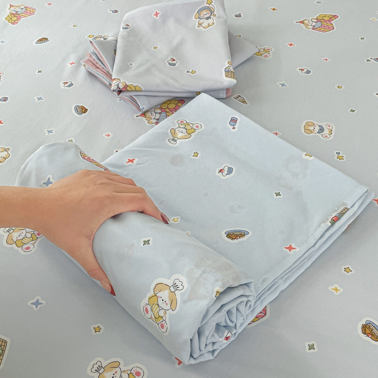 91家纺网 家纺一手货源 找家纺 纽缦家纺 2026新款A类105g四件套古法水洗棉单床单床单单件 安琪拉