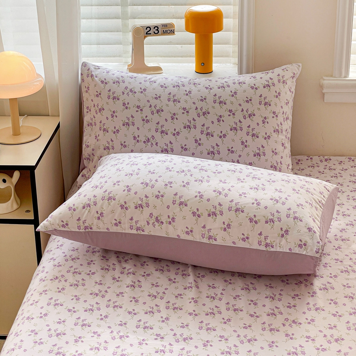 91家纺网 家纺一手货源 找家纺 纽缦家纺 2026新款A类105g四件套古法水洗棉单床单床单单件 波影紫