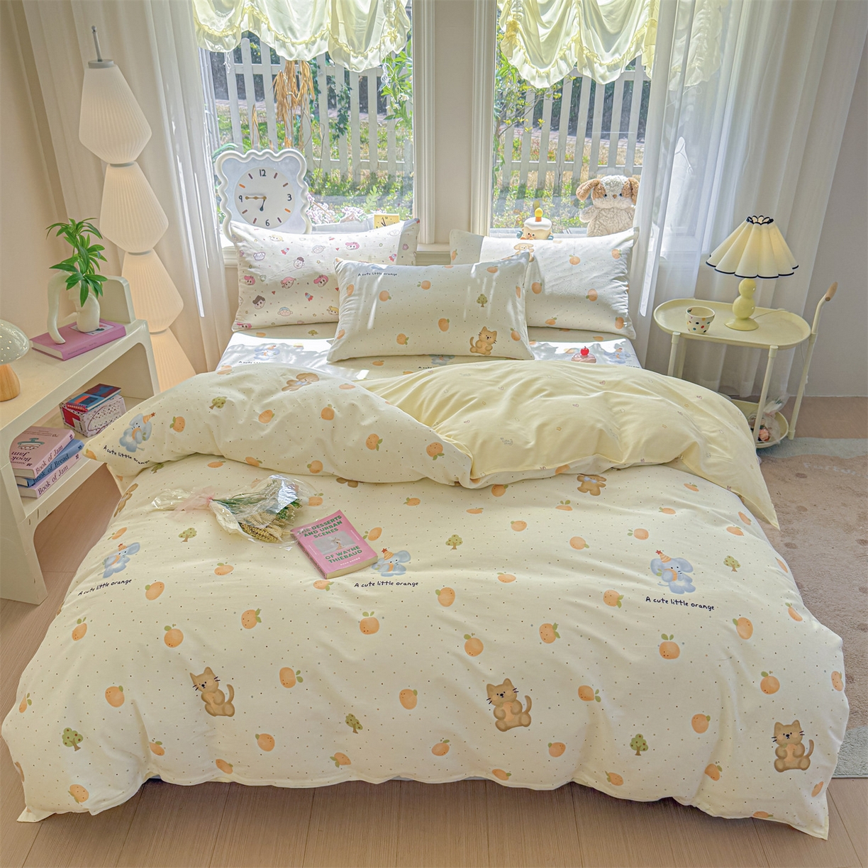 女子家纺 2026新款全棉印花四件套系列 橘子象宝