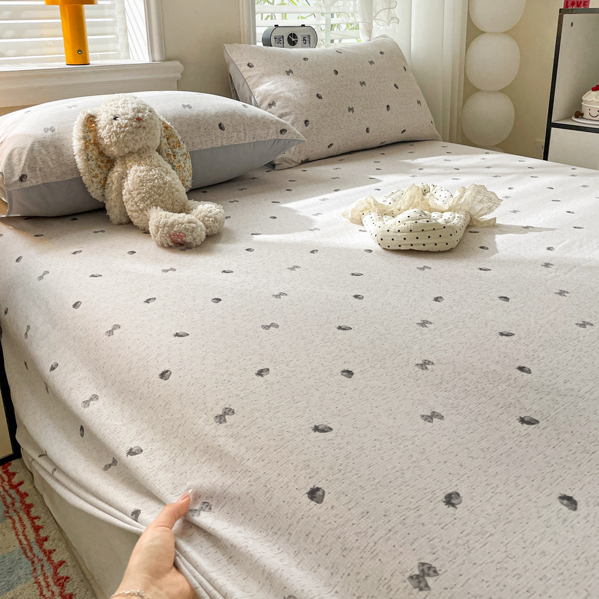 91家纺网 家纺一手货源 找家纺 纽缦家纺 2026新款A类105g四件套古法水洗棉单床单床单单件 初春灰