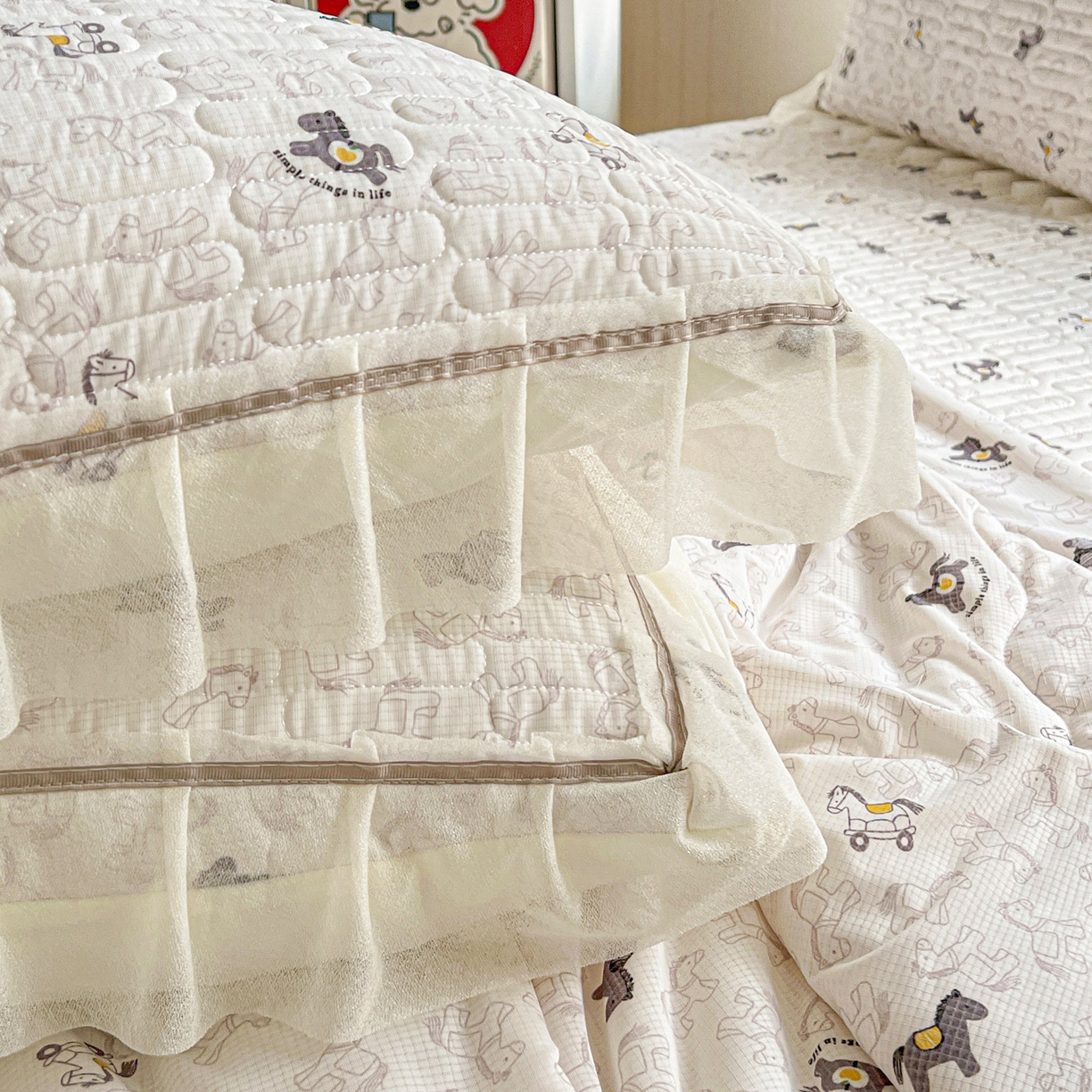 91家纺网 家纺一手货源 找家纺 富米莱单品馆 2026新款高奢维密花边冰肤格凉感夏凉被床盖夏被四件套 夏被床盖-萌马聚财